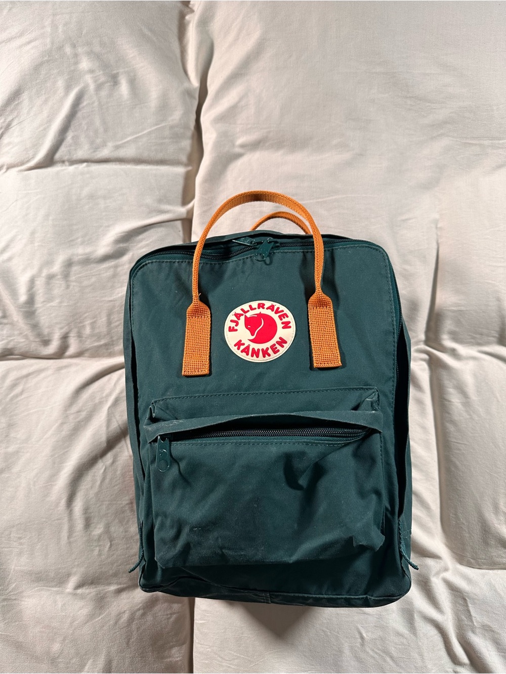Fjallraven Kanken Arctic Green Spicy Orange Backpack Retro Hard To Find 14x11x4